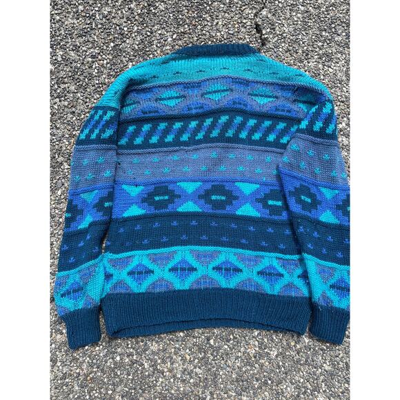 Nomadic traders sheep wool sweater made in Peru Medium retro boho cottage - Picture 5 of 5